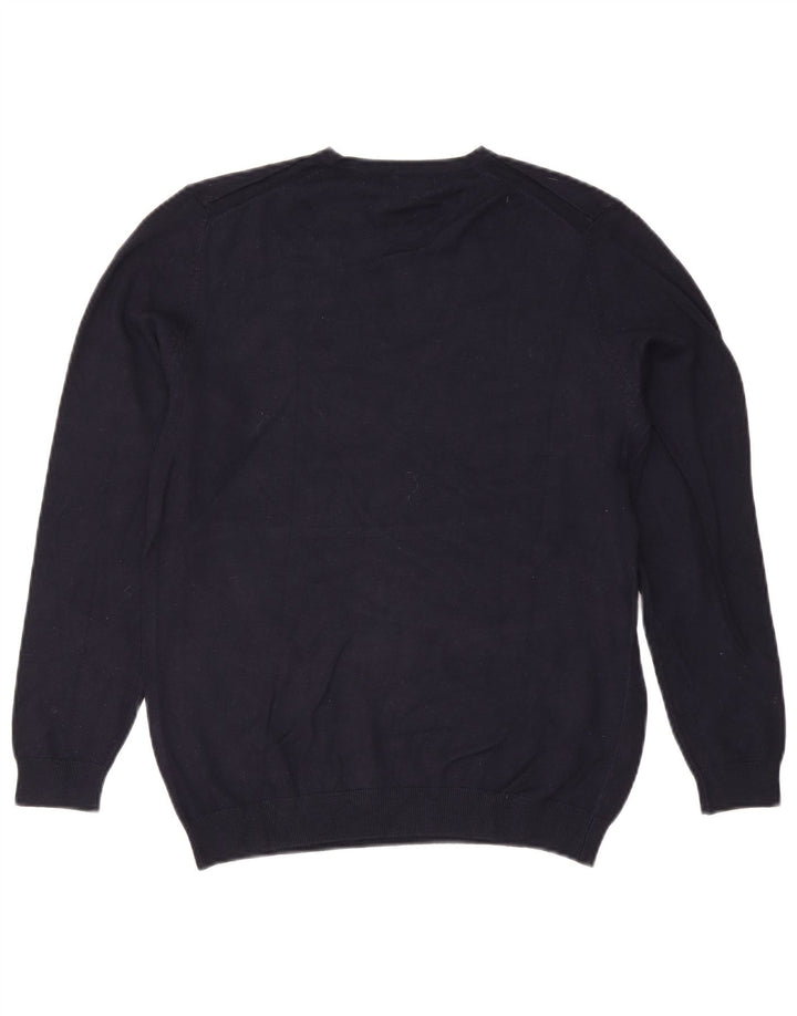 Zara Herre V-hals sweater Stor Marineblå