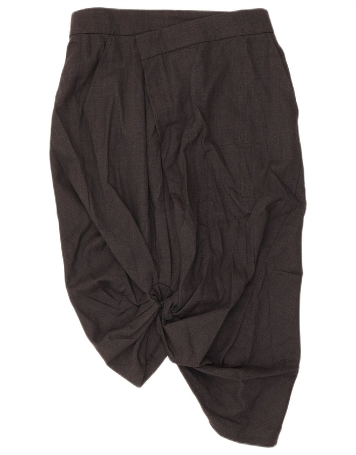 Max Mara Boblenederdel til kvinder UK 10 Small W30 Grey Virgin Wool