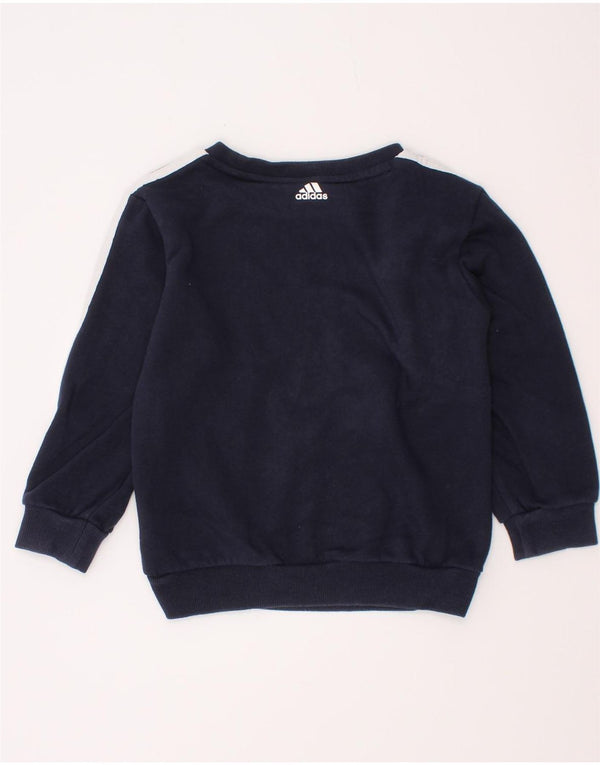 Adidas drenge grafisk sweatshirt trøje 2-3 år marineblå bomuld