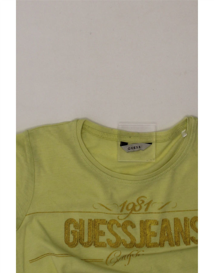GUESS Boys Graphic T-Shirt Top 9-10 Years Green Vintage Guess and Second-Hand Guess from Messina Hembry 