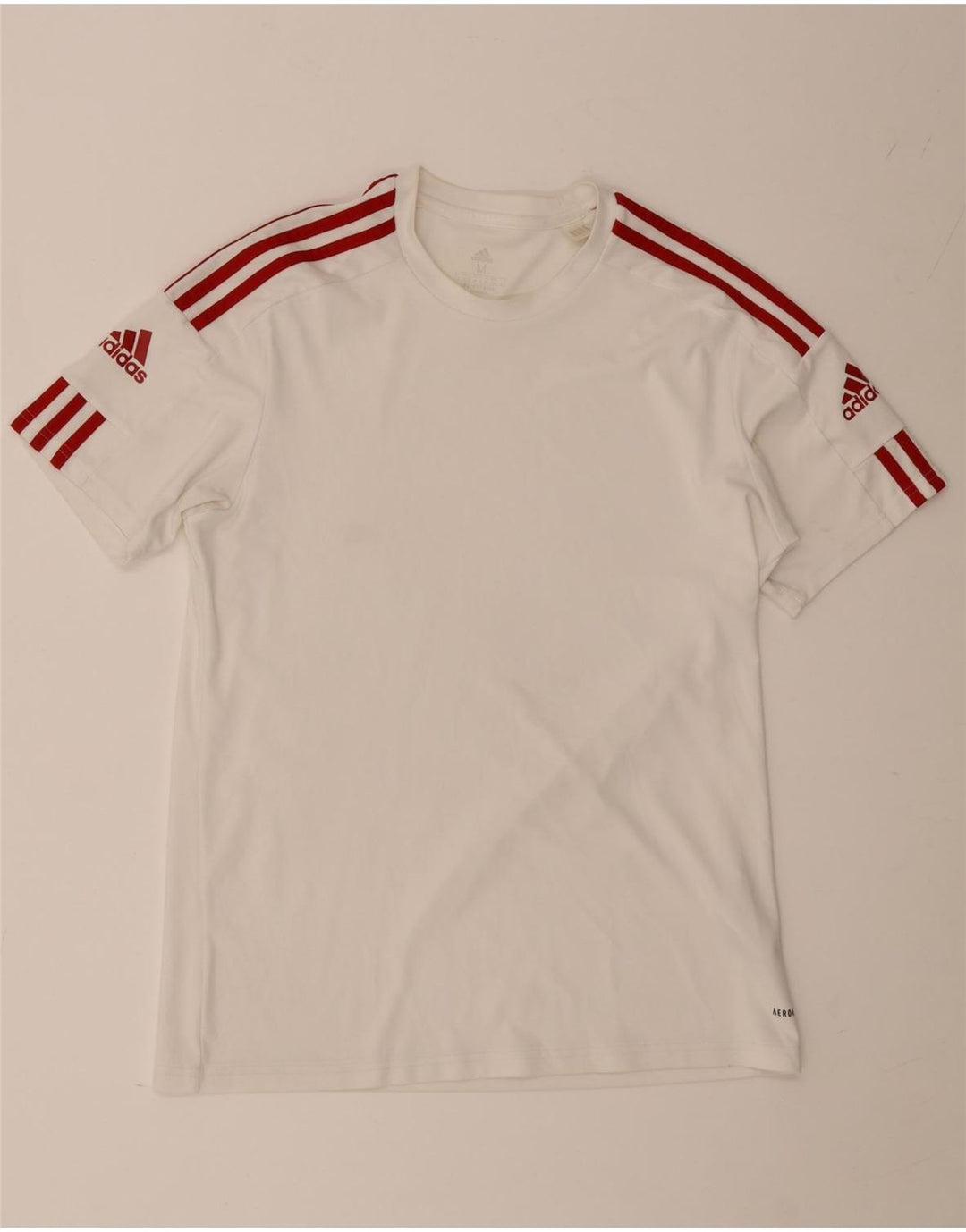 Adidas Herre Aeroready T-Shirt Top Medium White Polyester