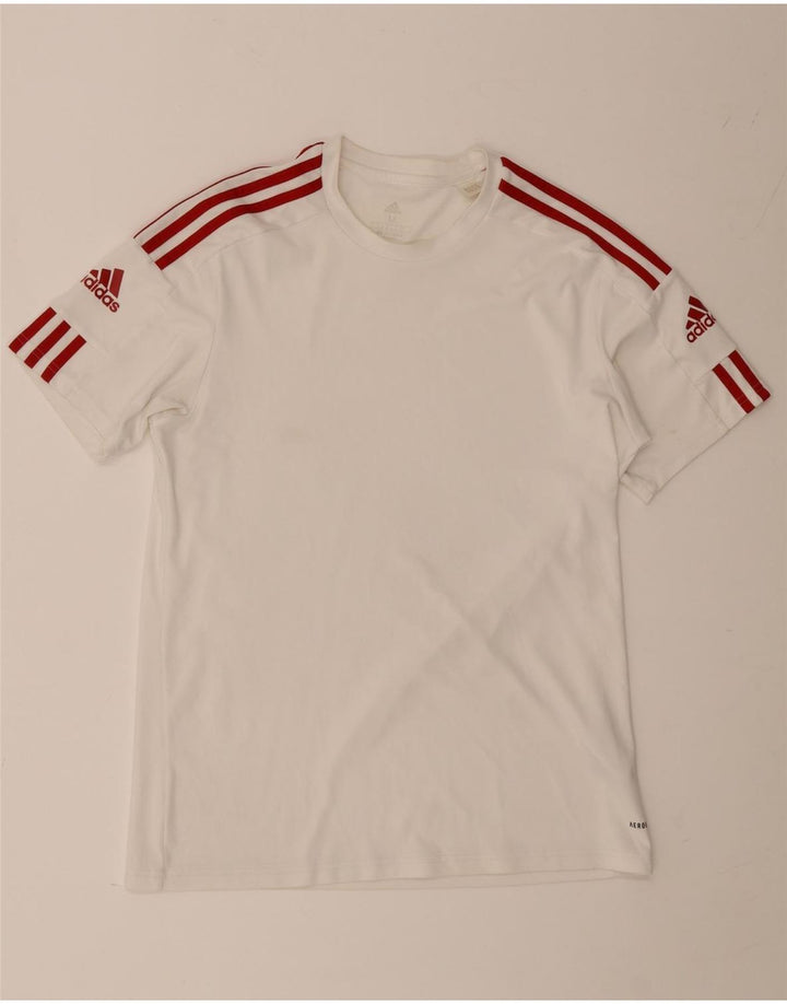 Adidas Herre Aeroready T-Shirt Top Medium White Polyester