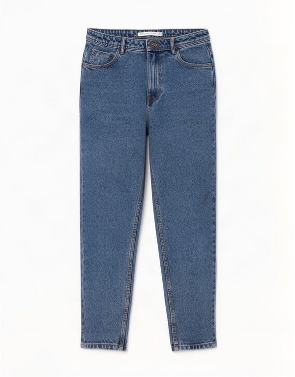 Zara Dame Trafaluc Højtaljede Jeans EU 36 XS W26 L28 Blå Bomuld