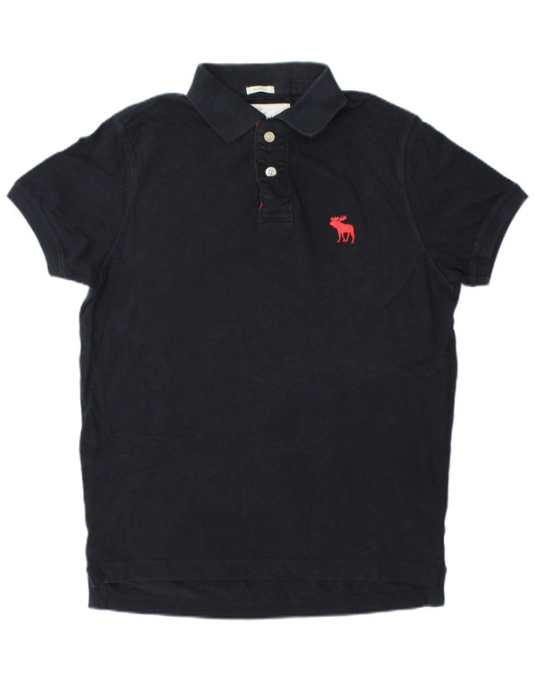 Abercrombie & Fitch Mens Muscle Polo Shirt Large Navy Blue Cotton