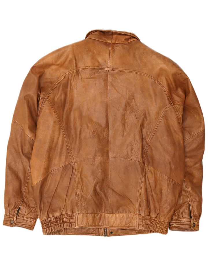 Vintage herre læderjakke IT 56 2XL Brun
