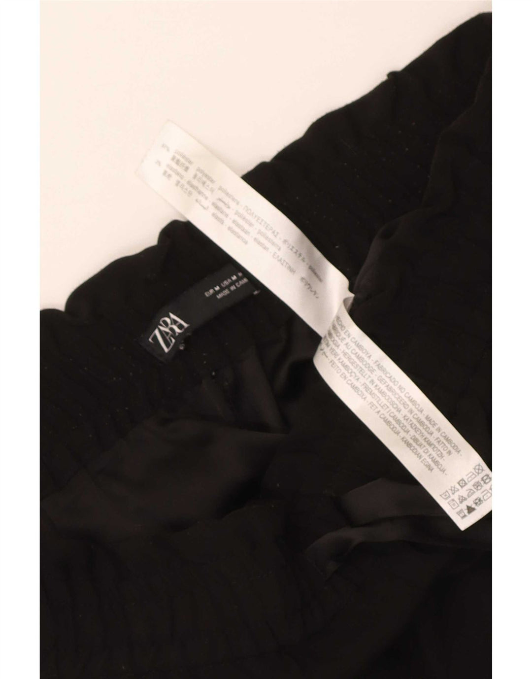 Zara Womens Tapered Cropped Trousers Medium W28 L25 Sort Polyester