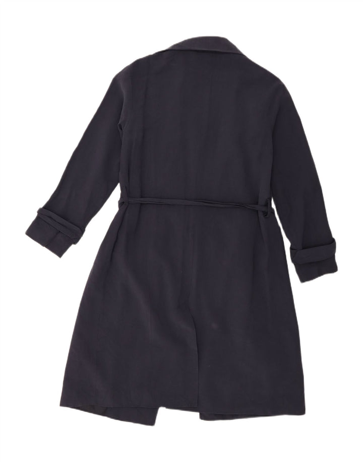 Oasis Trench Coat til kvinder UK 6 XS Navy Blue Viscose