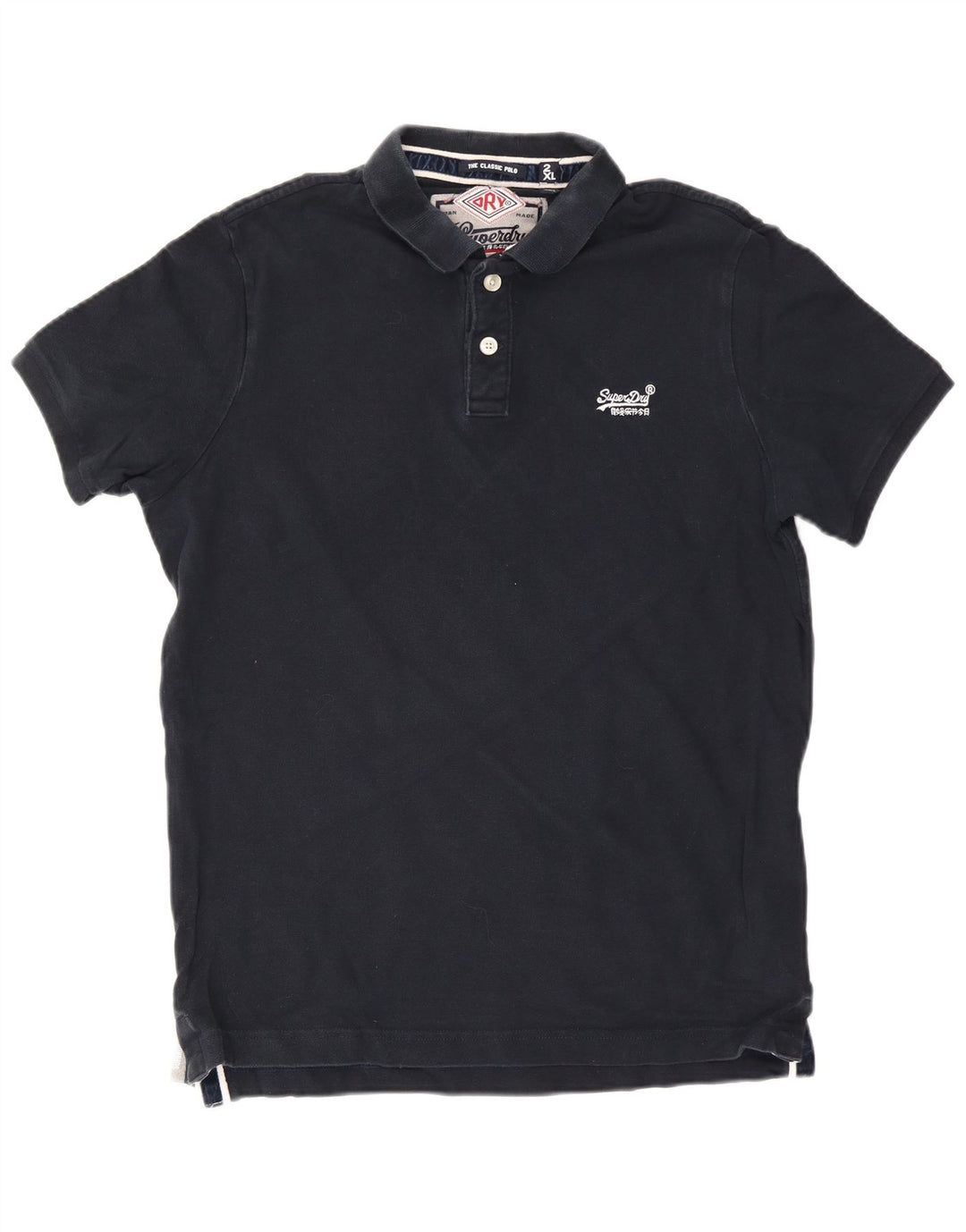 Superdry herre poloshirt 2XL marineblå bomuld