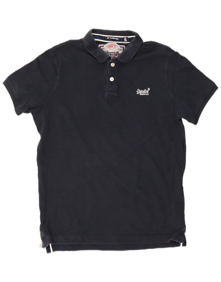 Superdry herre poloshirt 2XL marineblå bomuld
