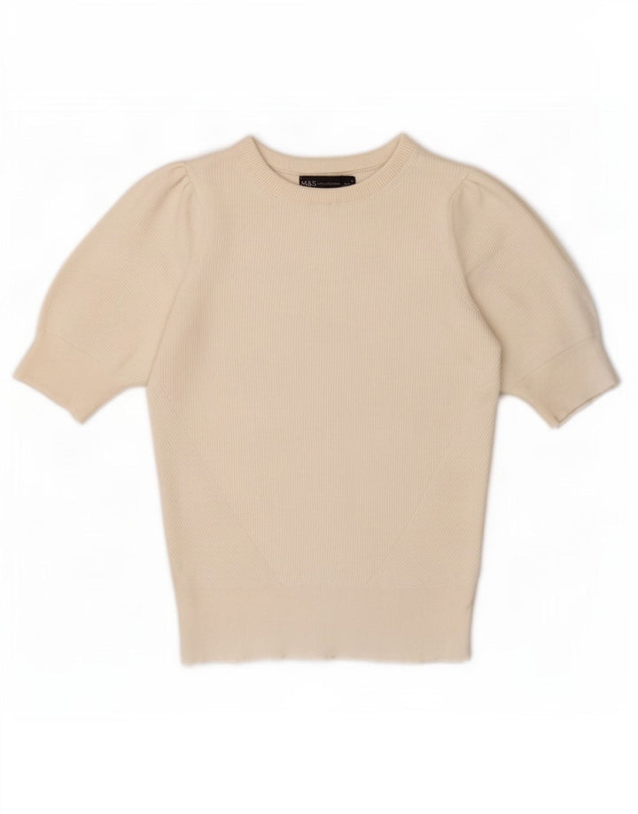 Marks & Spencer Damebluse Top UK 8 Small Off White Viscose