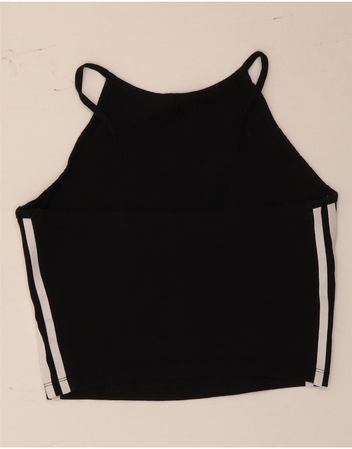 Adidas Womens Crop Halter Top UK 10 Small Black Bomuld
