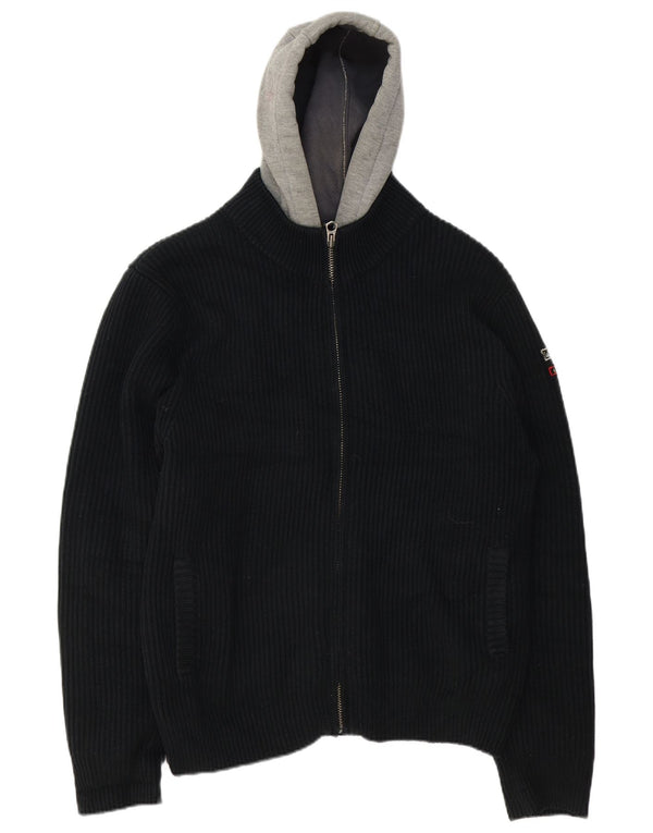 Scotch & Soda Herre Hooded Knit Bomber Jacket UK 42 XL Sort Akryl