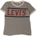 LEVI'S Womens Graphic T-Shirt Top UK 12 Medium Grey Vintage Levi's and Second-Hand Levi's from Messina Hembry 
