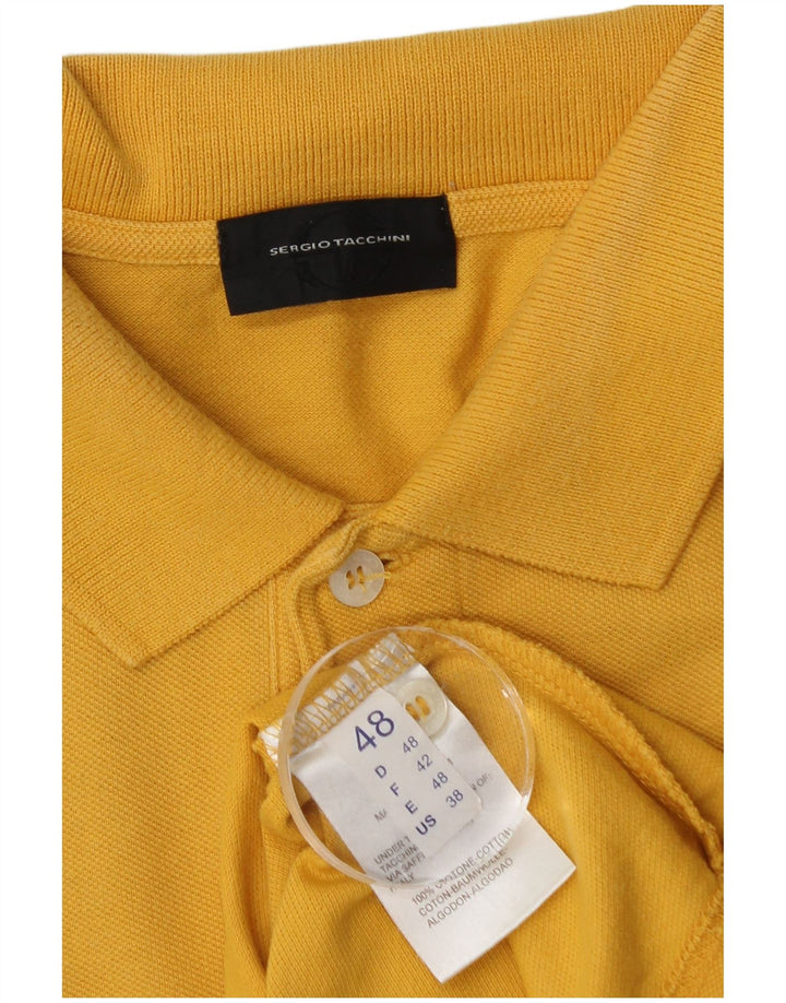 Sergio Tacchini Langærmet herre poloshirt IT 48 Medium Gul Bomuld