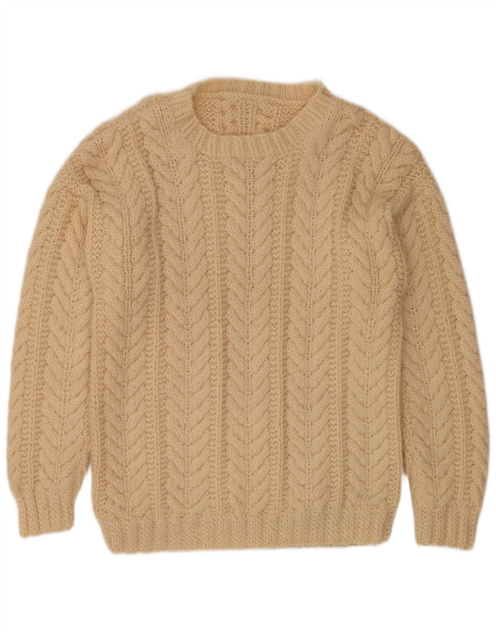 Vintage herre rund hals sweater lille beige
