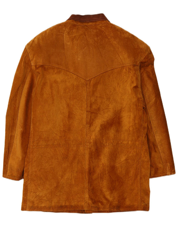 Vintage herre ruskindsfrakke UK 42 XL brunt læder