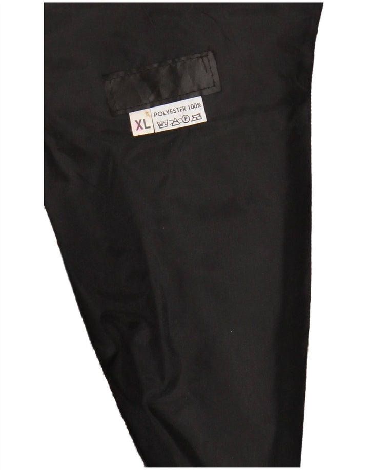 VINTAGE damevest UK 18 XL sort blomstret polyester