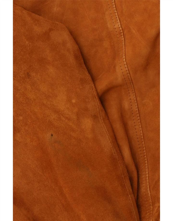 LAVORAZIONE ARTIGIANA Bomberjakke i ruskind til mænd IT 48 medium brunt læder