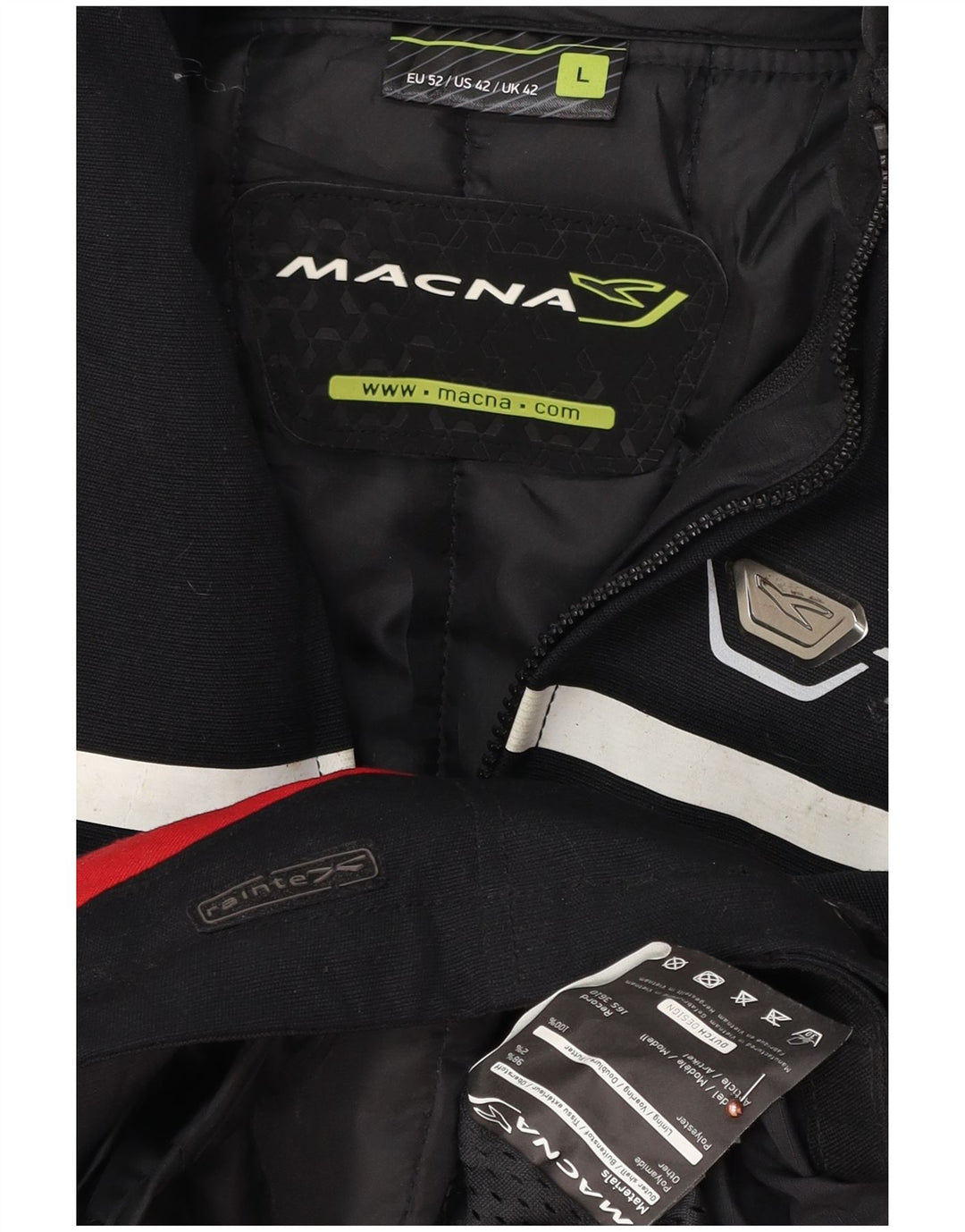 Macna Herre Motorcykel Graphic Racer Jacket UK 42 Large Black Colourblock