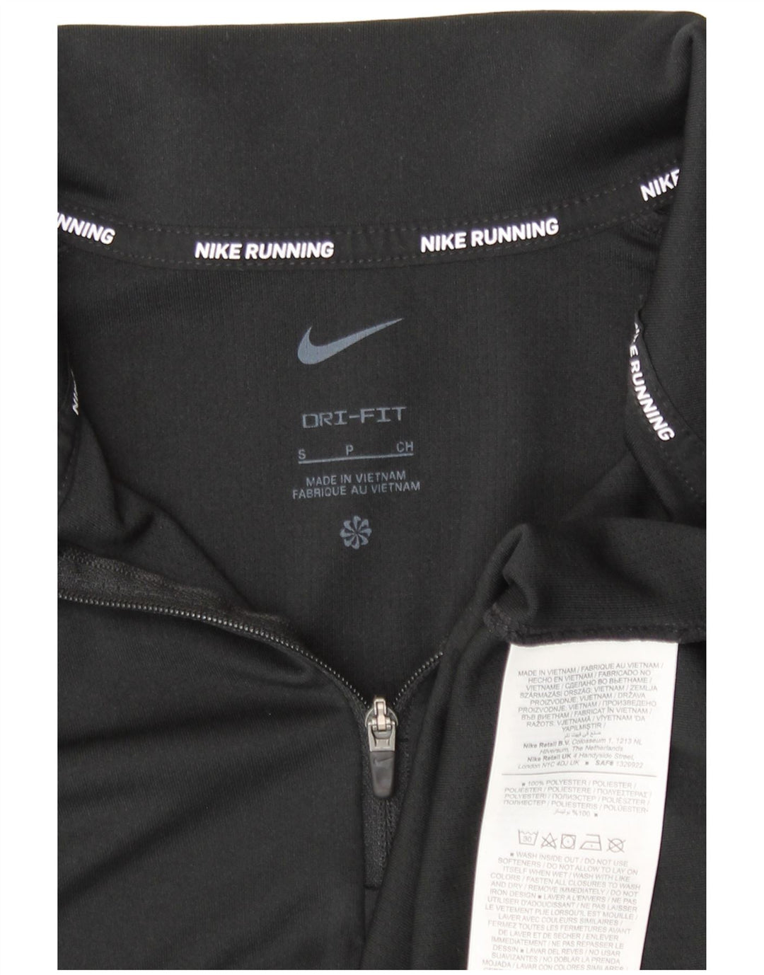 Nike Herre Running Zip Neck Top Langærmet Lille Sort Polyester Sports