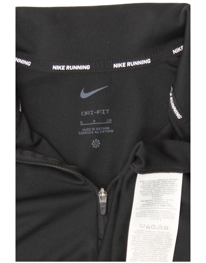 Nike Herre Running Zip Neck Top Langærmet Lille Sort Polyester Sports