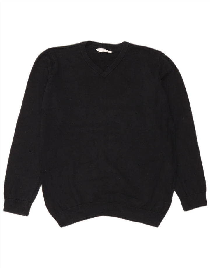 Marks & Spencer Boys V-hals sweater 13-14 år sort bomuld