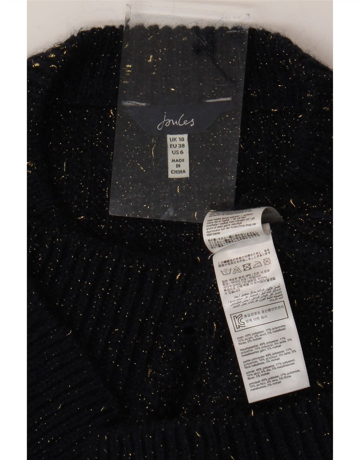 JOULES Dame Boat Neck Jumper Sweater UK 10 Small Navy Blue Flecked