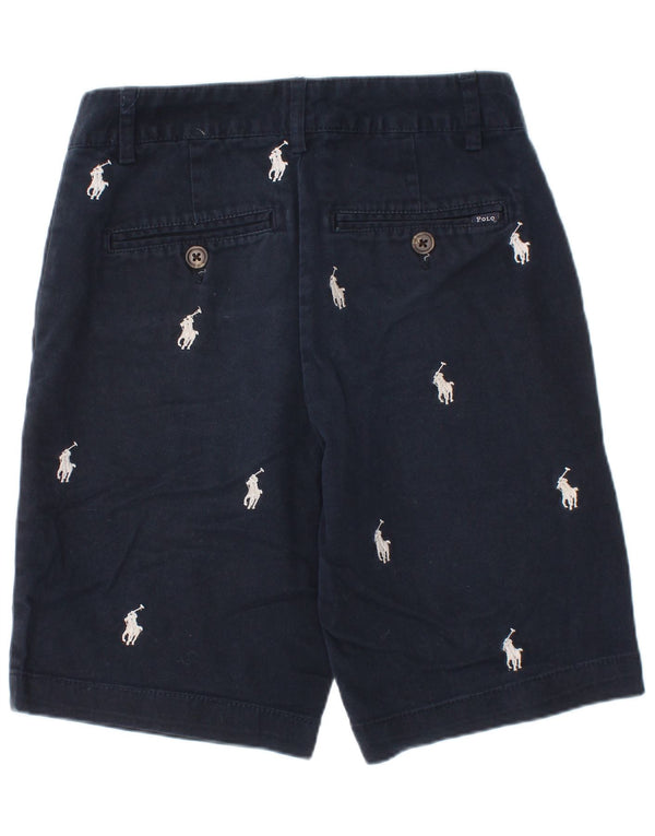 Polo Ralph Lauren drenge grafiske chinoshorts 7-8 år W24 marineblå bomuld