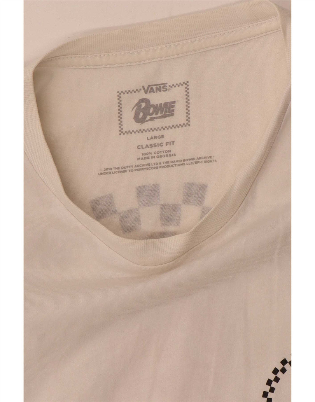 Vans Herre Classic Fit Grafisk T-Shirt Top Stor Hvid Bomuld