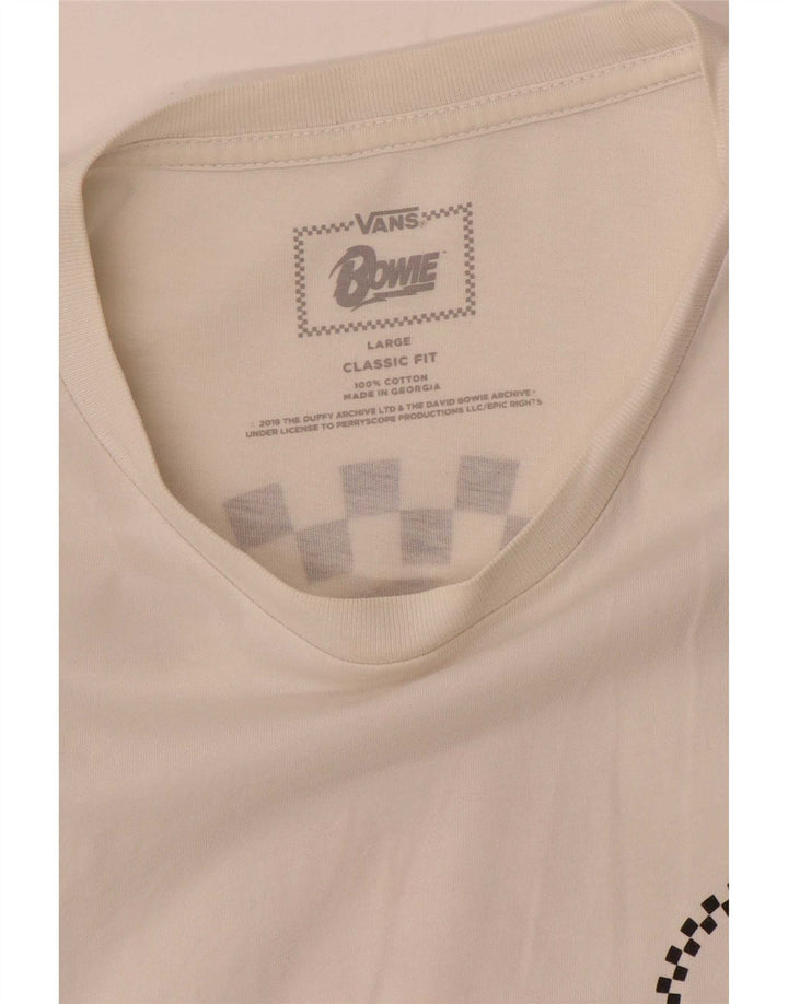 Vans Herre Classic Fit Grafisk T-Shirt Top Stor Hvid Bomuld