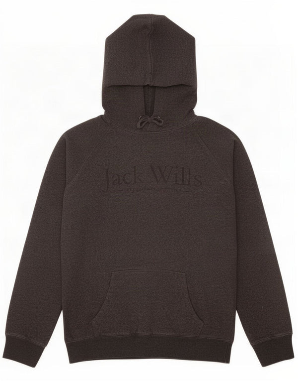 Jack Wills Grafisk oversize hættetrøje til kvinder UK 10 Small Grey Cotton