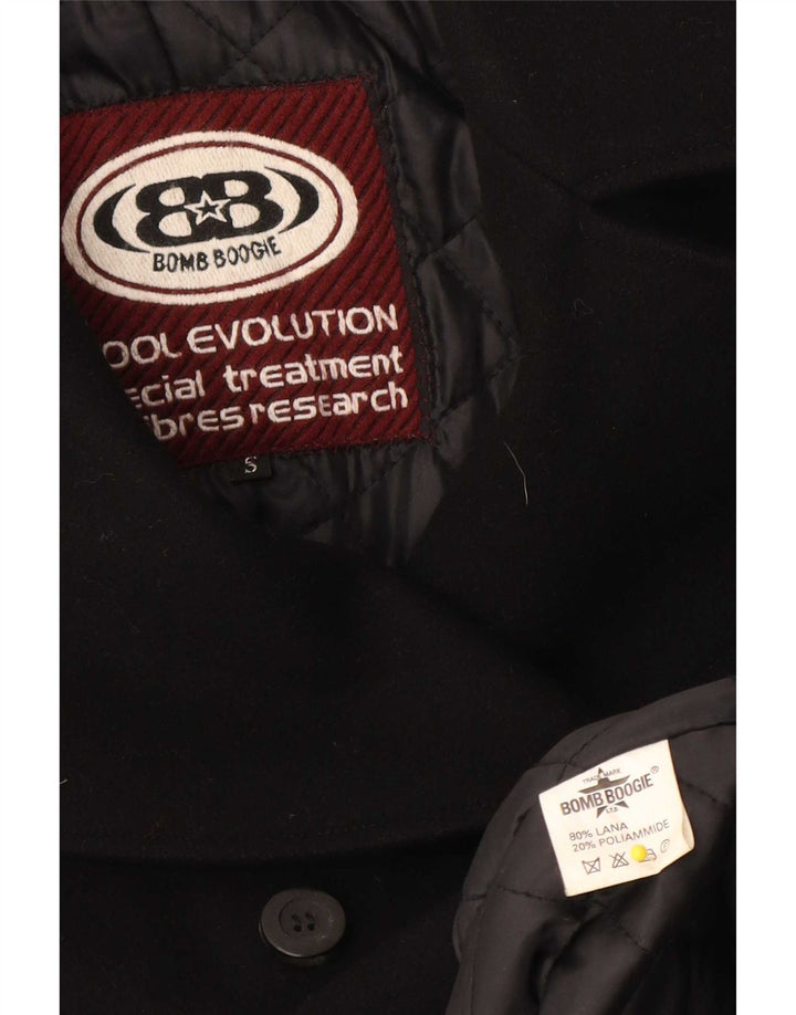 Bomb Boogie Dame Dobbeltradet Frakke UK 10 Small Black Wool