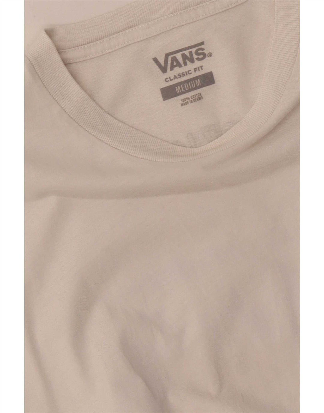 Vans Herre Classic Fit Grafisk T-Shirt Top Medium Hvid Bomuld