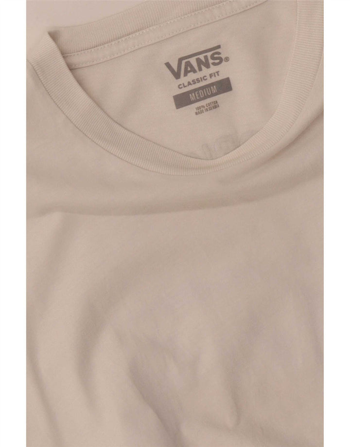Vans Herre Classic Fit Grafisk T-Shirt Top Medium Hvid Bomuld