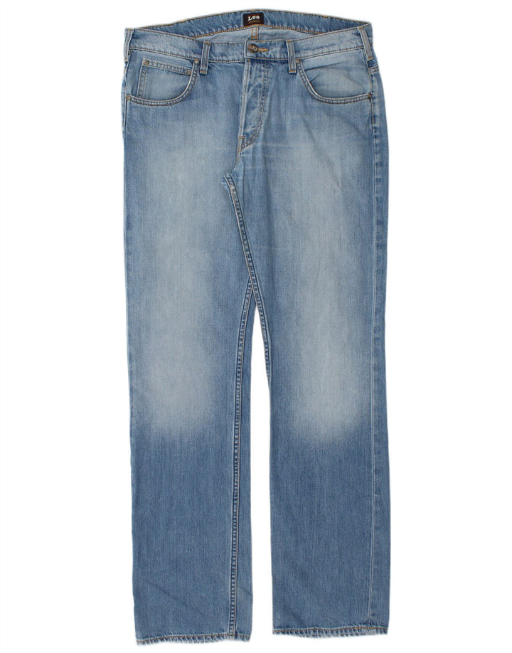 Lee Herre Knox Straight Jeans W34 L34 Blå Bomuld