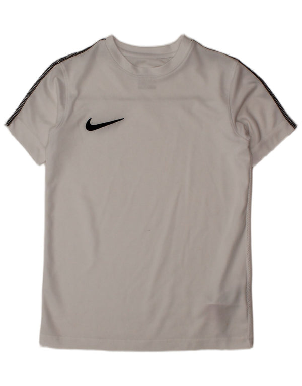 NIKE Dri Fit T-Shirt Top 6-7 år XS Hvid Colourblock Polyester