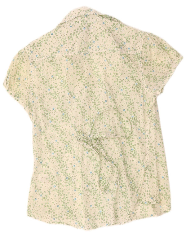 White Stuff Kortærmet skjortebluse til kvinder UK 12 Medium Floral Bomuld