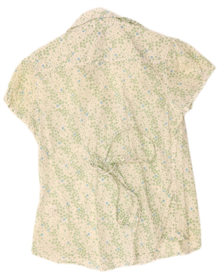 White Stuff Kortærmet skjortebluse til kvinder UK 12 Medium Floral Bomuld