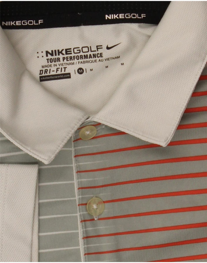 Nike Dri Fit poloshirt til mænd mellem grå stribet