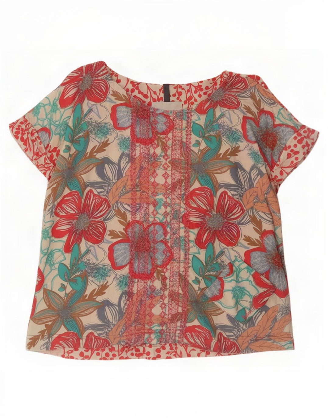 Weird Fish Dame Oversized Bluse Top UK 12 Medium Multicolored Floral