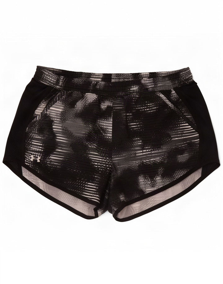 Under Armour Dame Sportsshorts med abstrakt mønster UK 10 Small Black