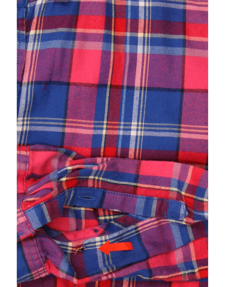 J. CREW Womens Flannel Shirt UK 16 Large Blue Check Cotton Vintage J. Crew and Second-Hand J. Crew from Messina Hembry 