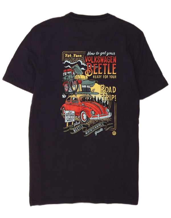 Fat Face Herre grafisk T-shirt Top Medium Marineblå Bomuld