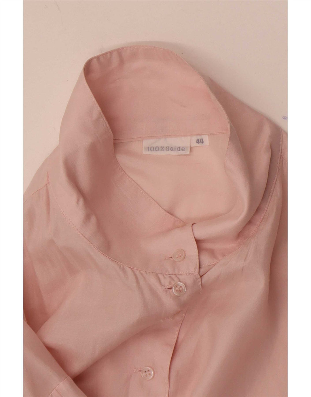 Vintage Dame Oversized Skjorte Bluse IT 44 Medium Pink Silke