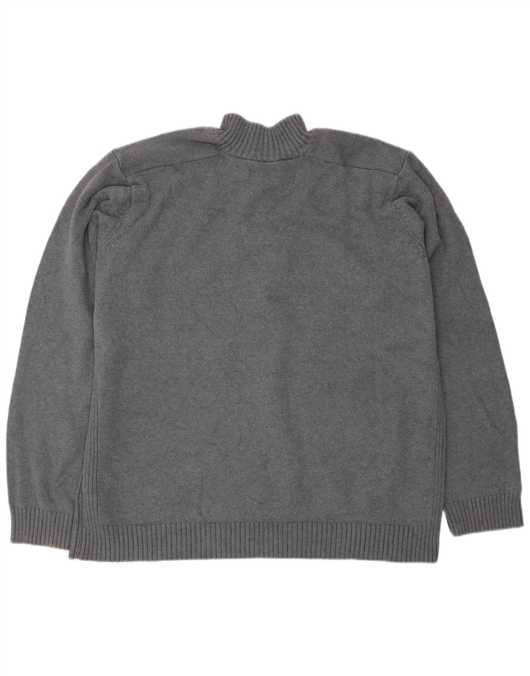 Marks & Spencer Herre Blue Harbor Button Neck Jumper Sweater 2XL Grå