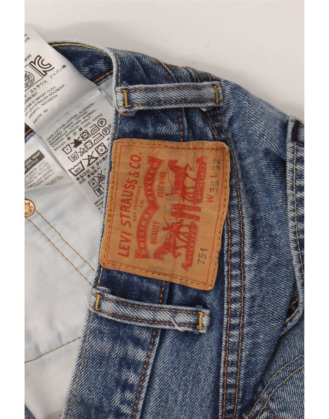 Levi's Herre 751 lige jeans W36 L29 blå bomuld