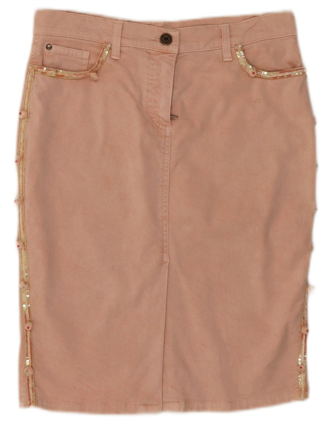 Blumarine Dame Denim Nederdel IT 42 Medium W30 Pink Bomuld