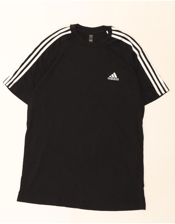 Adidas Herre T-Shirt Top Medium Sort Bomuld