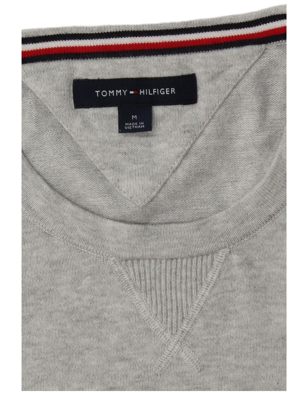 TOMMY HILFIGER Mens Crew Neck Jumper Sweater Medium Grey