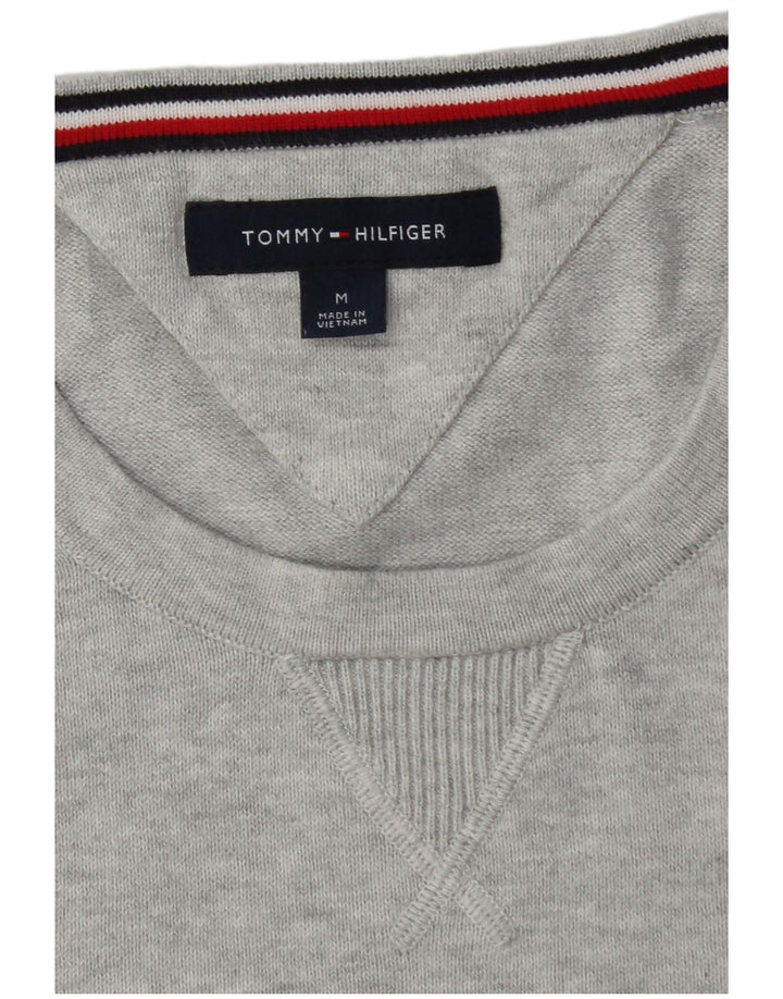TOMMY HILFIGER Mens Crew Neck Jumper Sweater Medium Grey